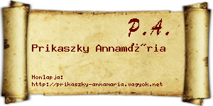 Prikaszky Annamária névjegykártya